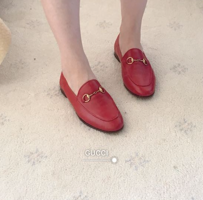 gucci red brixton loafers